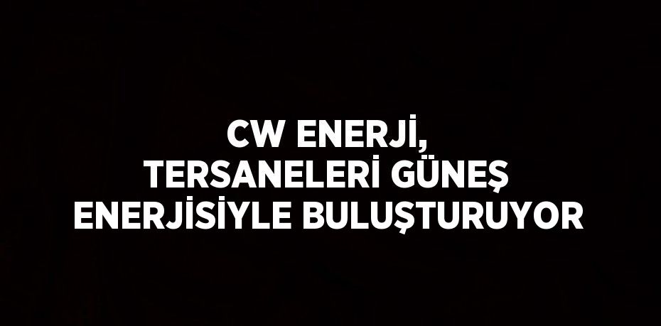 CW ENERJİ, TERSANELERİ GÜNEŞ ENERJİSİYLE BULUŞTURUYOR