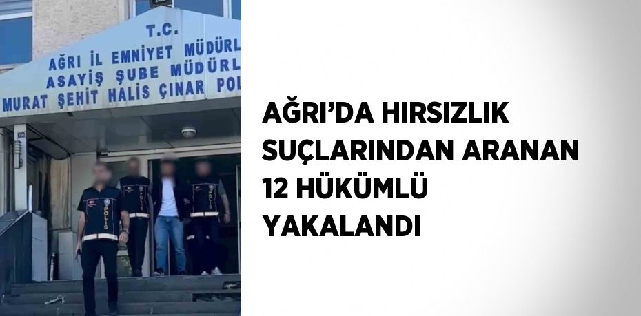 AĞRI’DA HIRSIZLIK SUÇLARINDAN ARANAN 12 HÜKÜMLÜ YAKALANDI