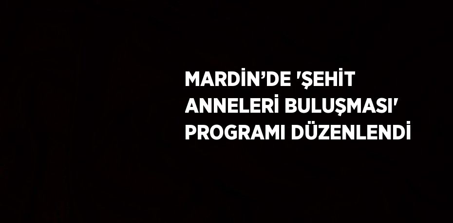 MARDİN’DE 'ŞEHİT ANNELERİ BULUŞMASI' PROGRAMI DÜZENLENDİ