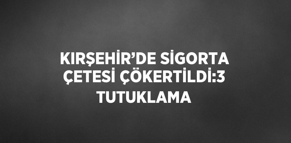 KIRŞEHİR’DE SİGORTA ÇETESİ ÇÖKERTİLDİ:3 TUTUKLAMA