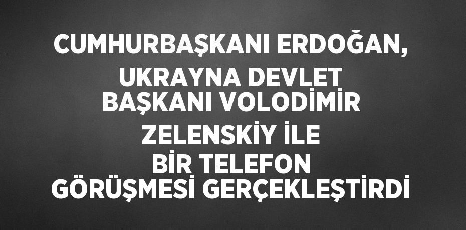 CUMHURBAŞKANI ERDOĞAN, UKRAYNA DEVLET BAŞKANI VOLODİMİR ZELENSKİY İLE BİR TELEFON GÖRÜŞMESİ GERÇEKLEŞTİRDİ