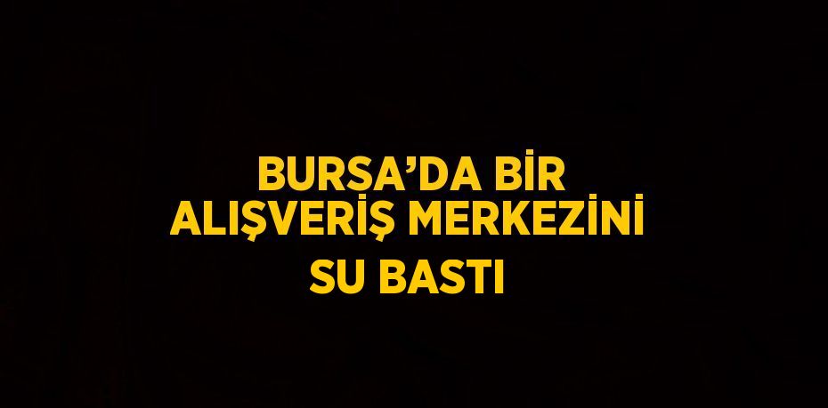 BURSA’DA BİR ALIŞVERİŞ MERKEZİNİ SU BASTI