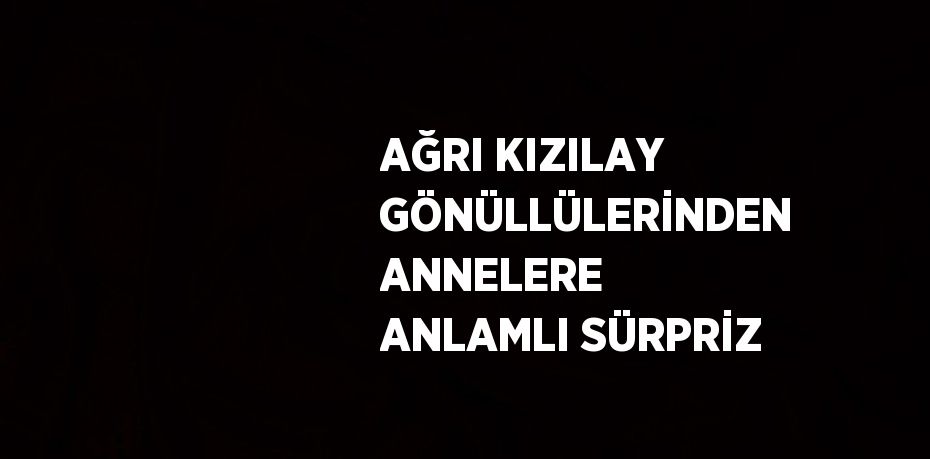 AĞRI KIZILAY GÖNÜLLÜLERİNDEN ANNELERE ANLAMLI SÜRPRİZ