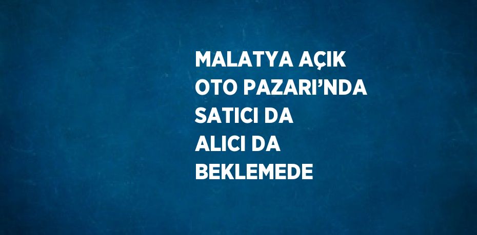 MALATYA AÇIK OTO PAZARI’NDA SATICI DA ALICI DA BEKLEMEDE