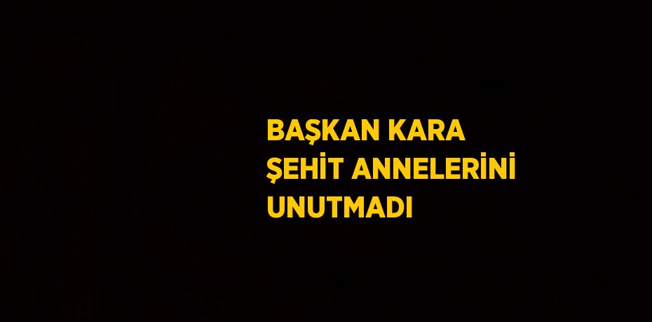 BAŞKAN KARA ŞEHİT ANNELERİNİ UNUTMADI