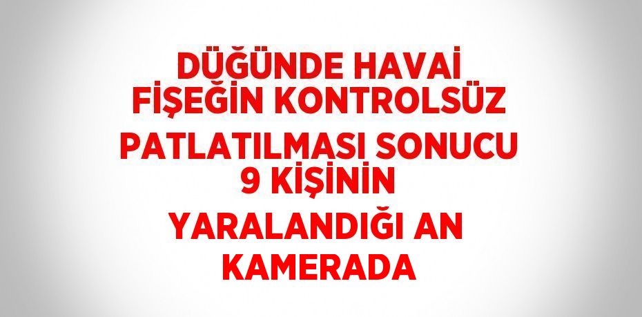 DÜĞÜNDE HAVAİ FİŞEĞİN KONTROLSÜZ PATLATILMASI SONUCU 9 KİŞİNİN YARALANDIĞI AN KAMERADA