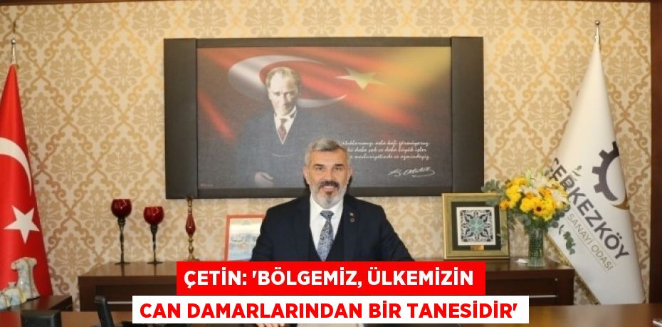 ÇETİN: 'BÖLGEMİZ, ÜLKEMİZİN CAN DAMARLARINDAN BİR TANESİDİR'