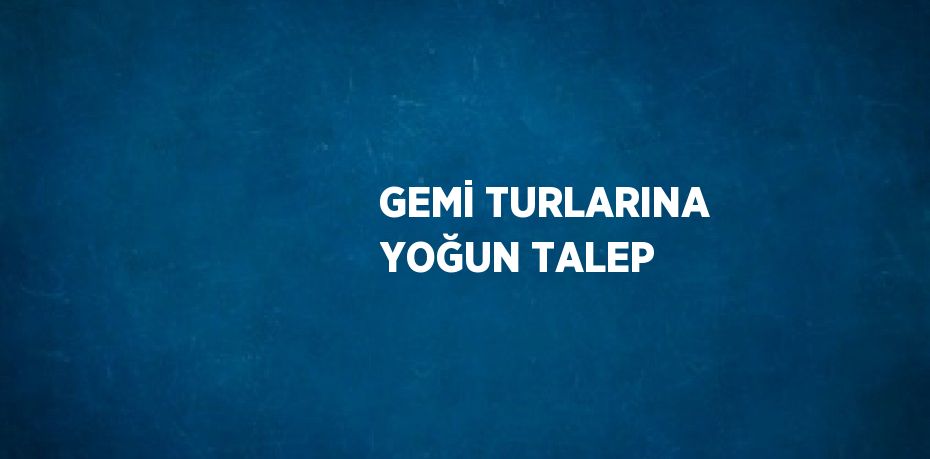 GEMİ TURLARINA YOĞUN TALEP