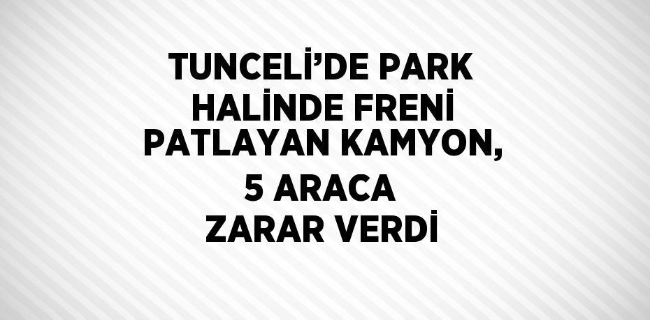 TUNCELİ’DE PARK HALİNDE FRENİ PATLAYAN KAMYON, 5 ARACA ZARAR VERDİ