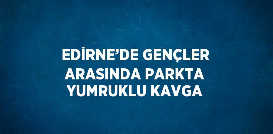 EDİRNE’DE GENÇLER ARASINDA PARKTA YUMRUKLU KAVGA