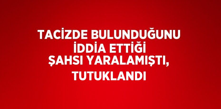 TACİZDE BULUNDUĞUNU İDDİA ETTİĞİ ŞAHSI YARALAMIŞTI, TUTUKLANDI