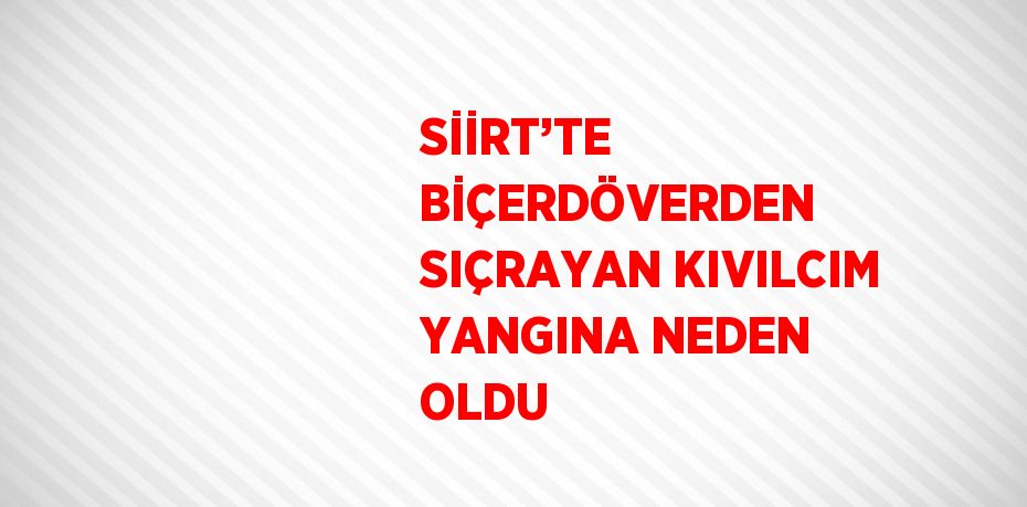 SİİRT’TE BİÇERDÖVERDEN SIÇRAYAN KIVILCIM YANGINA NEDEN OLDU