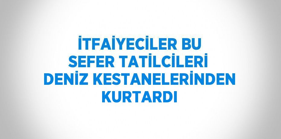 İTFAİYECİLER BU SEFER TATİLCİLERİ DENİZ KESTANELERİNDEN KURTARDI