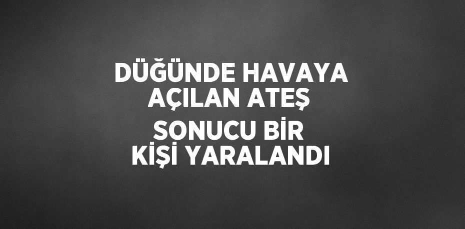 DÜĞÜNDE HAVAYA AÇILAN ATEŞ SONUCU BİR KİŞİ YARALANDI