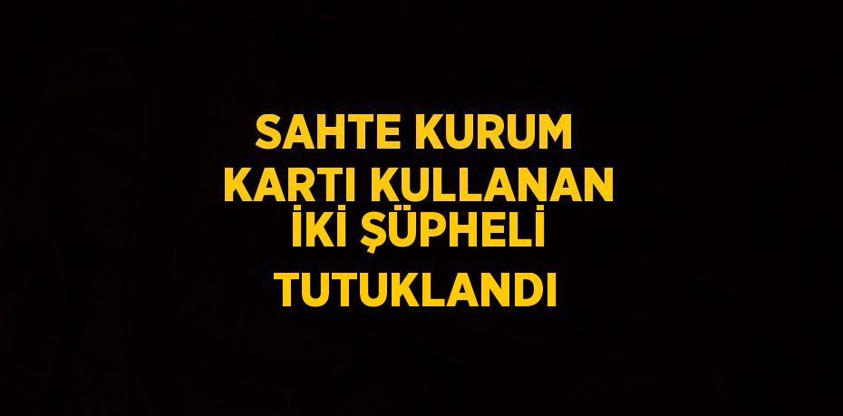 SAHTE KURUM KARTI KULLANAN İKİ ŞÜPHELİ TUTUKLANDI