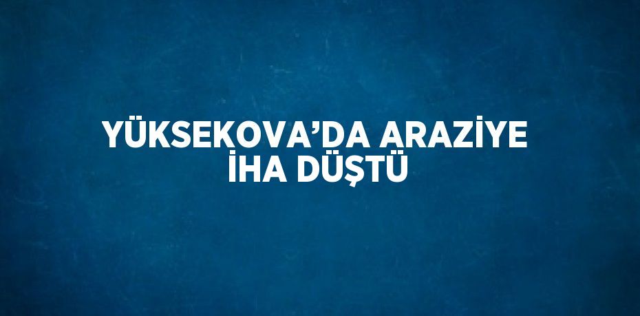 YÜKSEKOVA’DA ARAZİYE İHA DÜŞTÜ