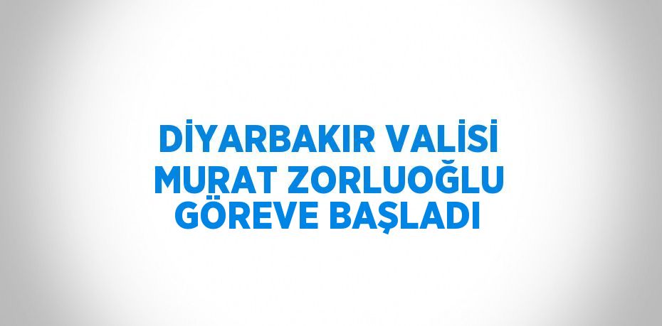 DİYARBAKIR VALİSİ MURAT ZORLUOĞLU GÖREVE BAŞLADI