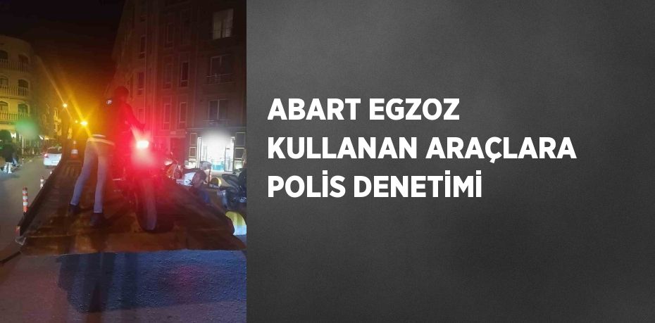 ABART EGZOZ KULLANAN ARAÇLARA POLİS DENETİMİ