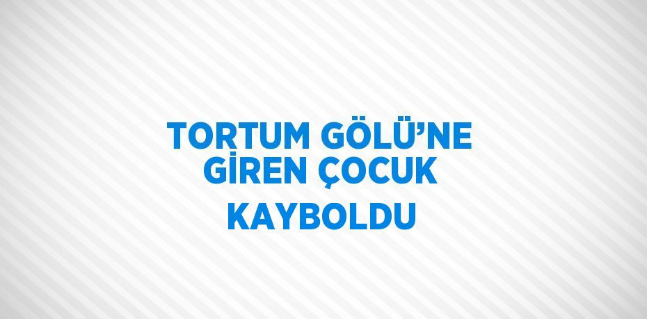 TORTUM GÖLÜ’NE GİREN ÇOCUK KAYBOLDU