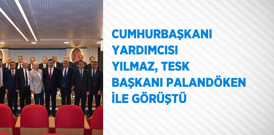 CUMHURBAŞKANI YARDIMCISI YILMAZ, TESK BAŞKANI PALANDÖKEN İLE GÖRÜŞTÜ