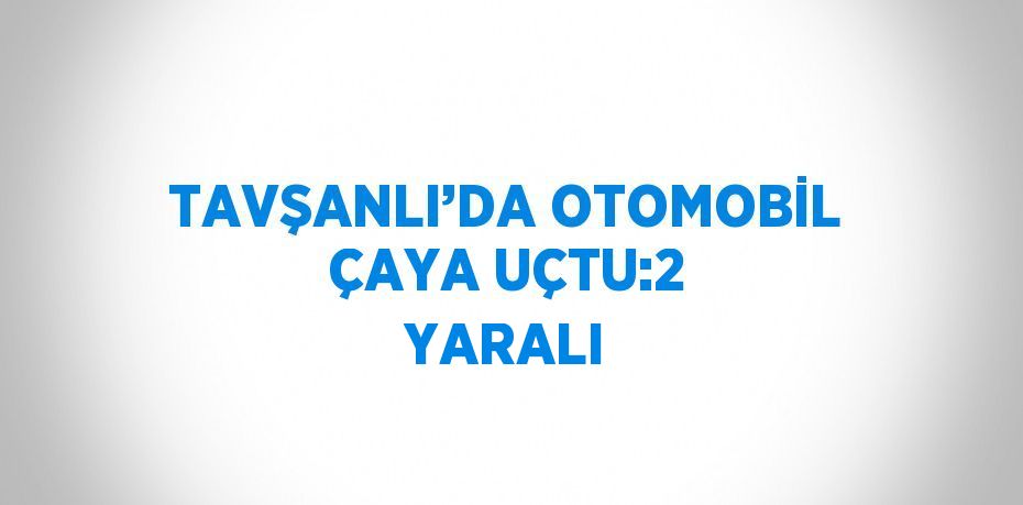 TAVŞANLI’DA OTOMOBİL ÇAYA UÇTU:2 YARALI