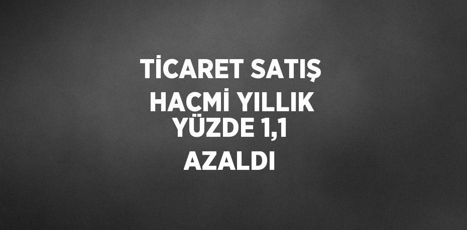 TİCARET SATIŞ HACMİ YILLIK YÜZDE 1,1 AZALDI