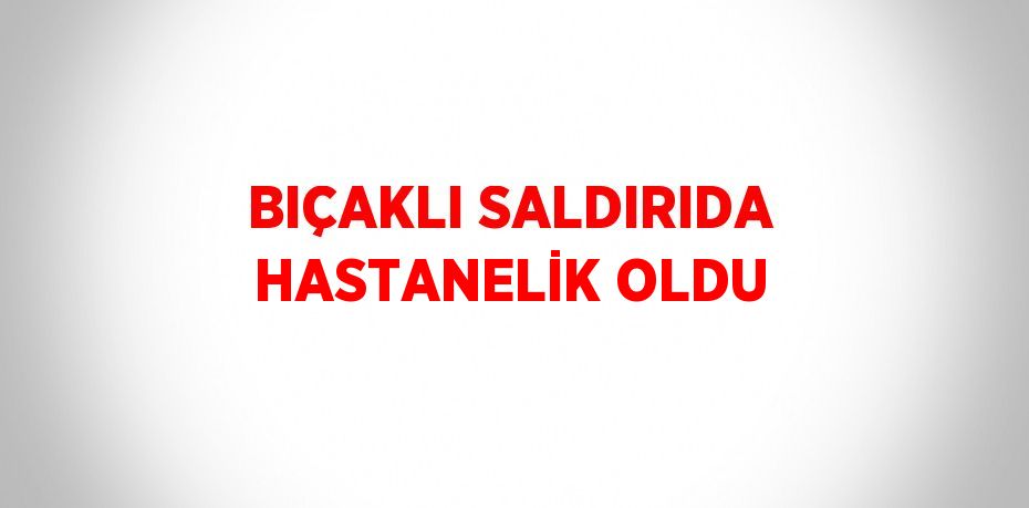 BIÇAKLI SALDIRIDA HASTANELİK OLDU