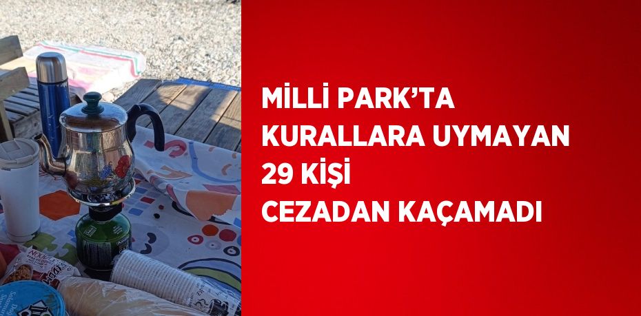 MİLLİ PARK’TA KURALLARA UYMAYAN 29 KİŞİ CEZADAN KAÇAMADI