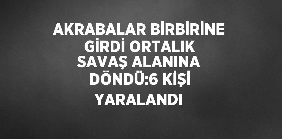 AKRABALAR BİRBİRİNE GİRDİ ORTALIK SAVAŞ ALANINA DÖNDÜ:6 KİŞİ YARALANDI