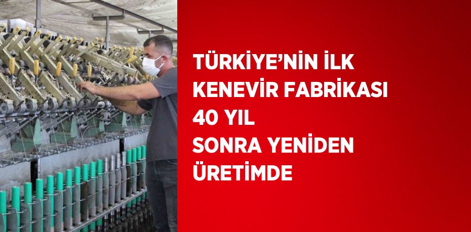 TÜRKİYE’NİN İLK KENEVİR FABRİKASI 40 YIL SONRA YENİDEN ÜRETİMDE