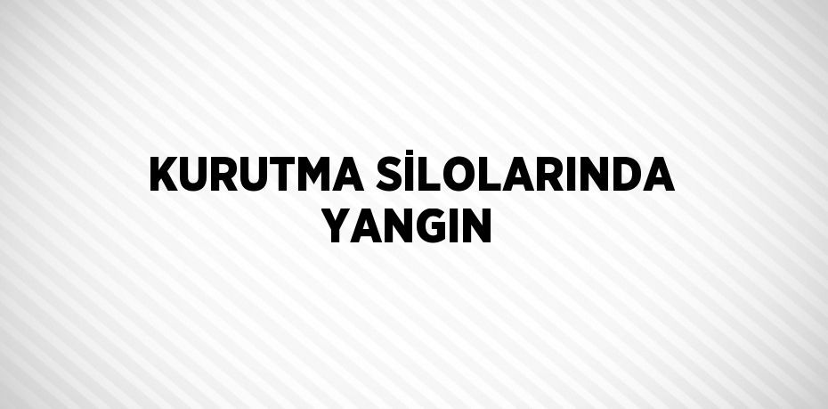 KURUTMA SİLOLARINDA YANGIN