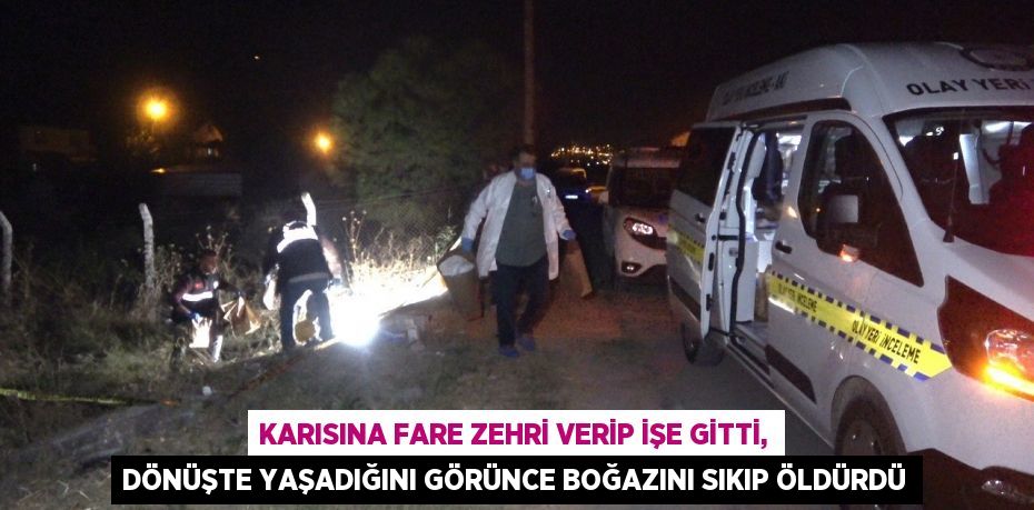 Karısına fare zehri verip işe gitti, dönüşte yaşadığını görünce boğazını sıkıp öldürdü