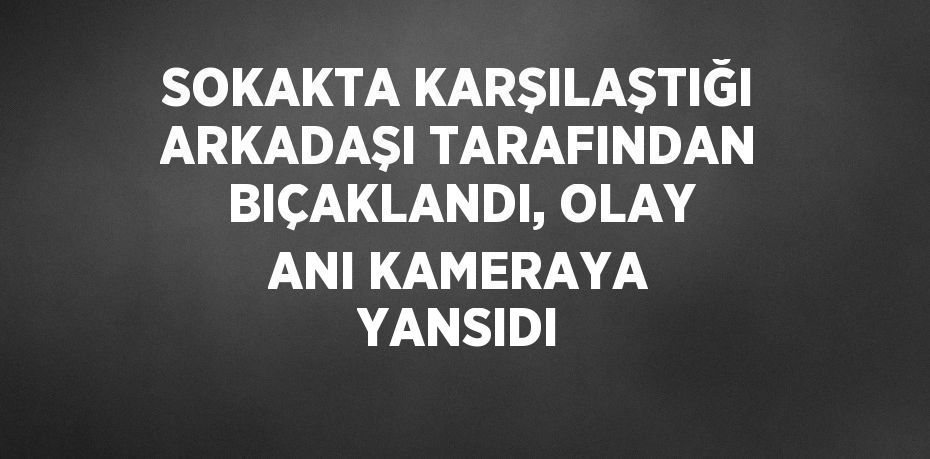 SOKAKTA KARŞILAŞTIĞI ARKADAŞI TARAFINDAN BIÇAKLANDI, OLAY ANI KAMERAYA YANSIDI