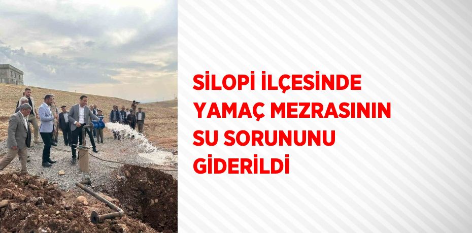 SİLOPİ İLÇESİNDE YAMAÇ MEZRASININ SU SORUNUNU GİDERİLDİ