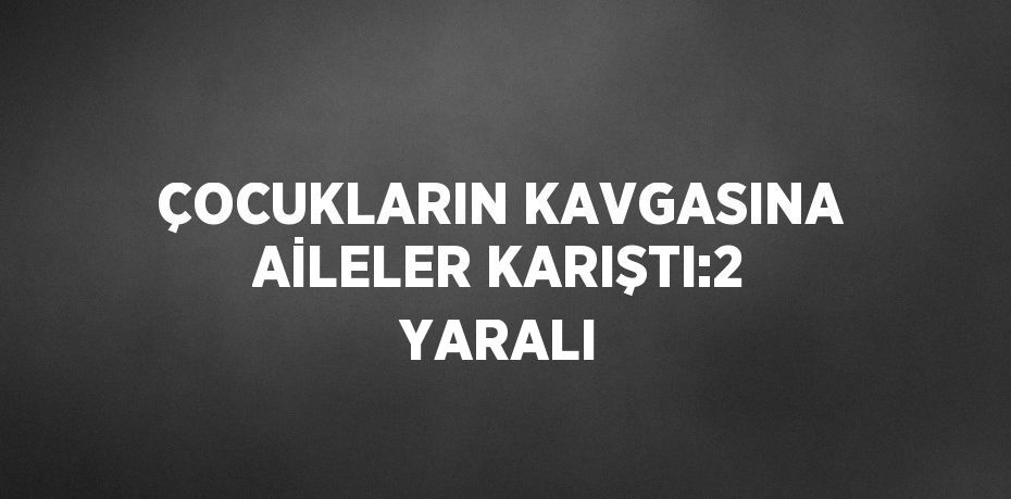 ÇOCUKLARIN KAVGASINA AİLELER KARIŞTI:2 YARALI