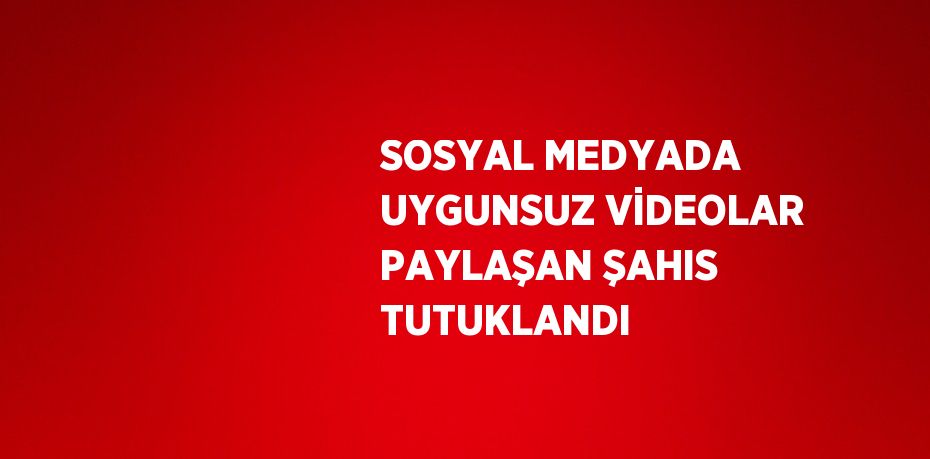 SOSYAL MEDYADA UYGUNSUZ VİDEOLAR PAYLAŞAN ŞAHIS TUTUKLANDI