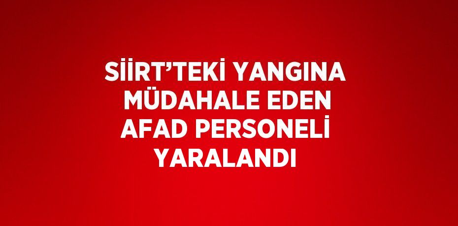 SİİRT’TEKİ YANGINA MÜDAHALE EDEN AFAD PERSONELİ YARALANDI