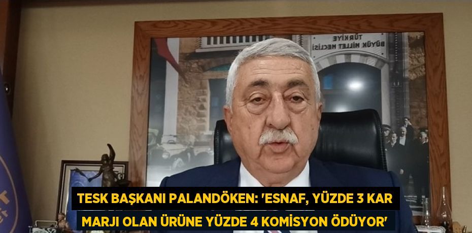 TESK BAŞKANI PALANDÖKEN: 'ESNAF, YÜZDE 3 KAR MARJI OLAN ÜRÜNE YÜZDE 4 KOMİSYON ÖDÜYOR'