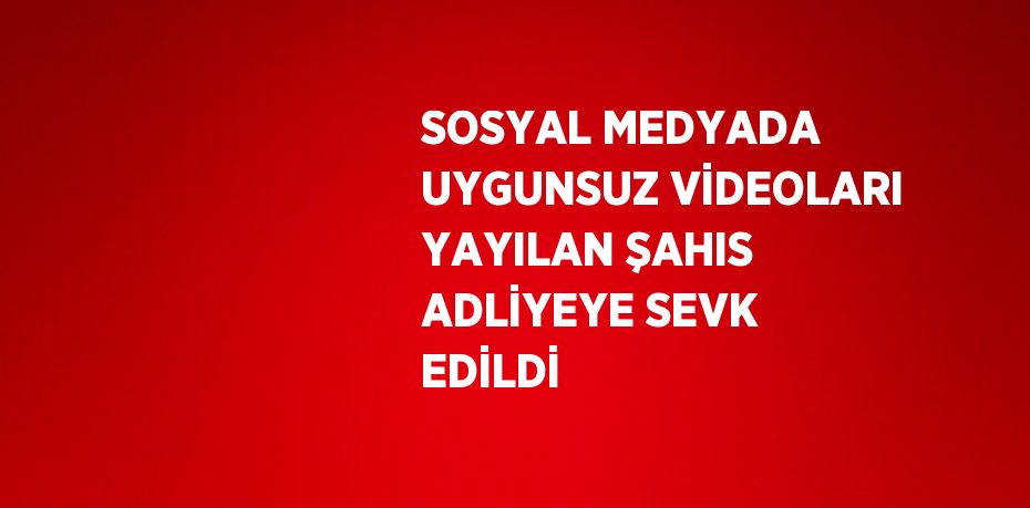 SOSYAL MEDYADA UYGUNSUZ VİDEOLARI YAYILAN ŞAHIS ADLİYEYE SEVK EDİLDİ