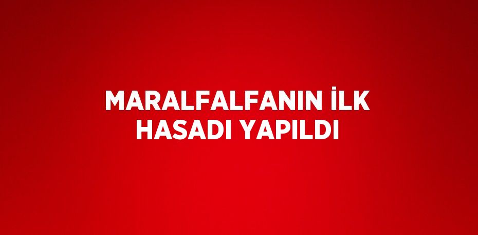 MARALFALFANIN İLK HASADI YAPILDI