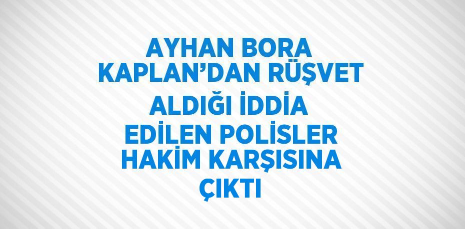 AYHAN BORA KAPLAN’DAN RÜŞVET ALDIĞI İDDİA EDİLEN POLİSLER HAKİM KARŞISINA ÇIKTI