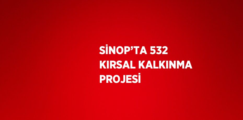 SİNOP’TA 532 KIRSAL KALKINMA PROJESİ