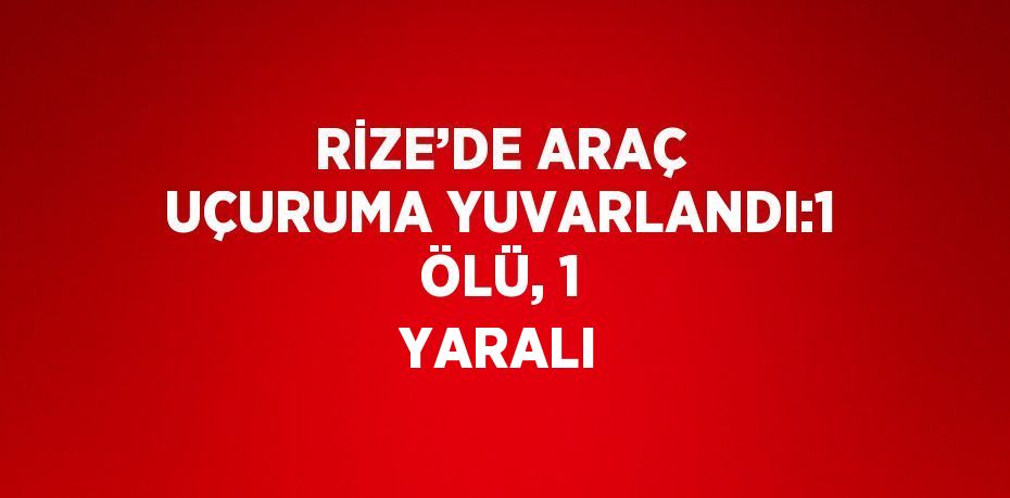 RİZE’DE ARAÇ UÇURUMA YUVARLANDI:1 ÖLÜ, 1 YARALI