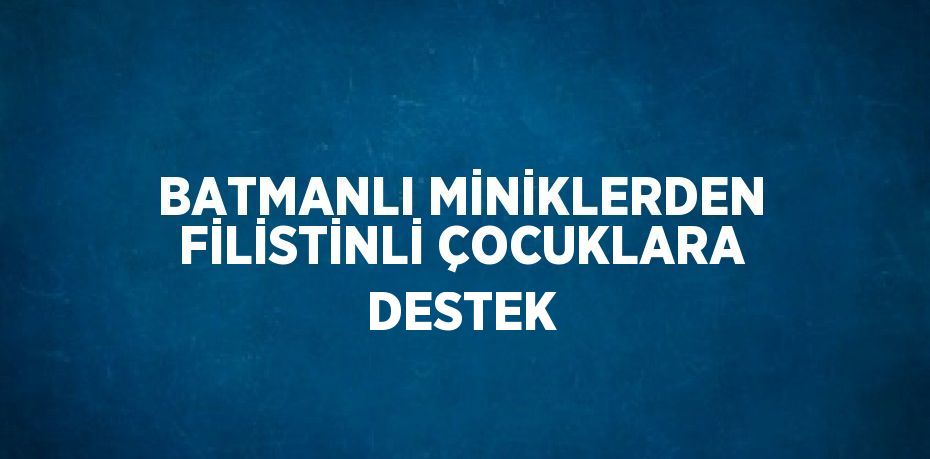 BATMANLI MİNİKLERDEN FİLİSTİNLİ ÇOCUKLARA DESTEK