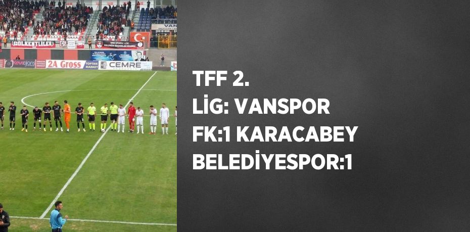 TFF 2. LİG: VANSPOR FK:1 KARACABEY BELEDİYESPOR:1