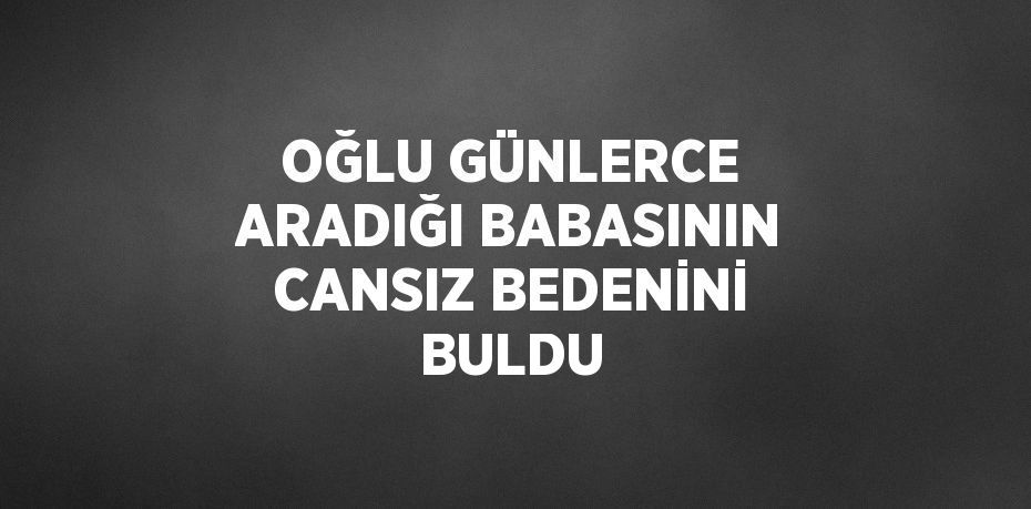 OĞLU GÜNLERCE ARADIĞI BABASININ CANSIZ BEDENİNİ BULDU