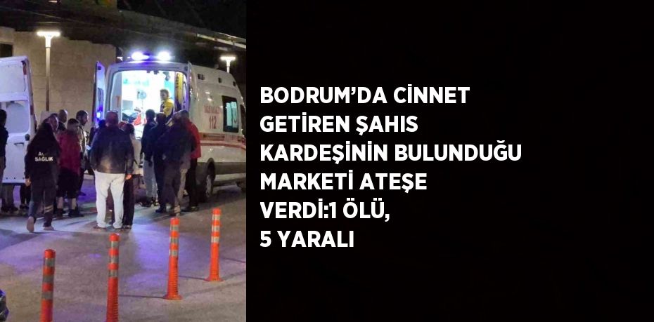 BODRUM’DA CİNNET GETİREN ŞAHIS KARDEŞİNİN BULUNDUĞU MARKETİ ATEŞE VERDİ:1 ÖLÜ, 5 YARALI