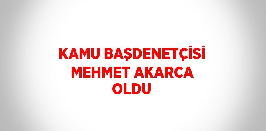 KAMU BAŞDENETÇİSİ MEHMET AKARCA OLDU