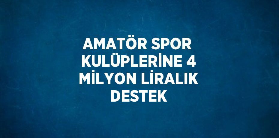 AMATÖR SPOR KULÜPLERİNE 4 MİLYON LİRALIK DESTEK