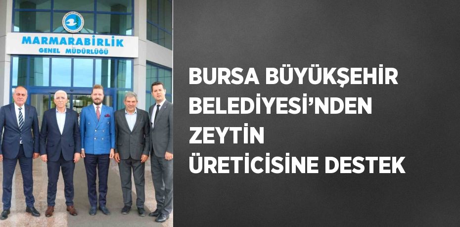 BURSA BÜYÜKŞEHİR BELEDİYESİ’NDEN ZEYTİN ÜRETİCİSİNE DESTEK